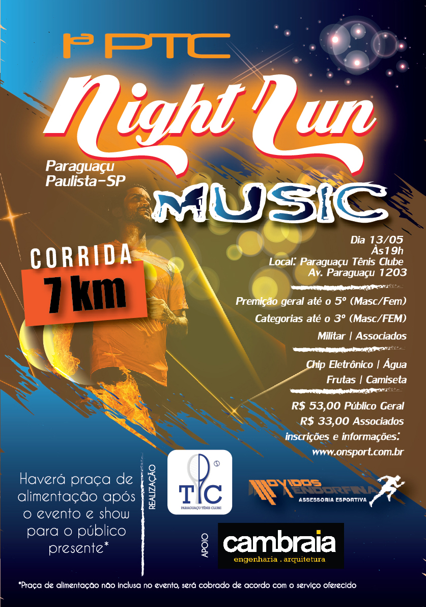 Panfleto ptc night run music